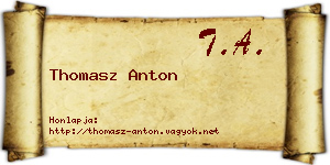 Thomasz Anton névjegykártya